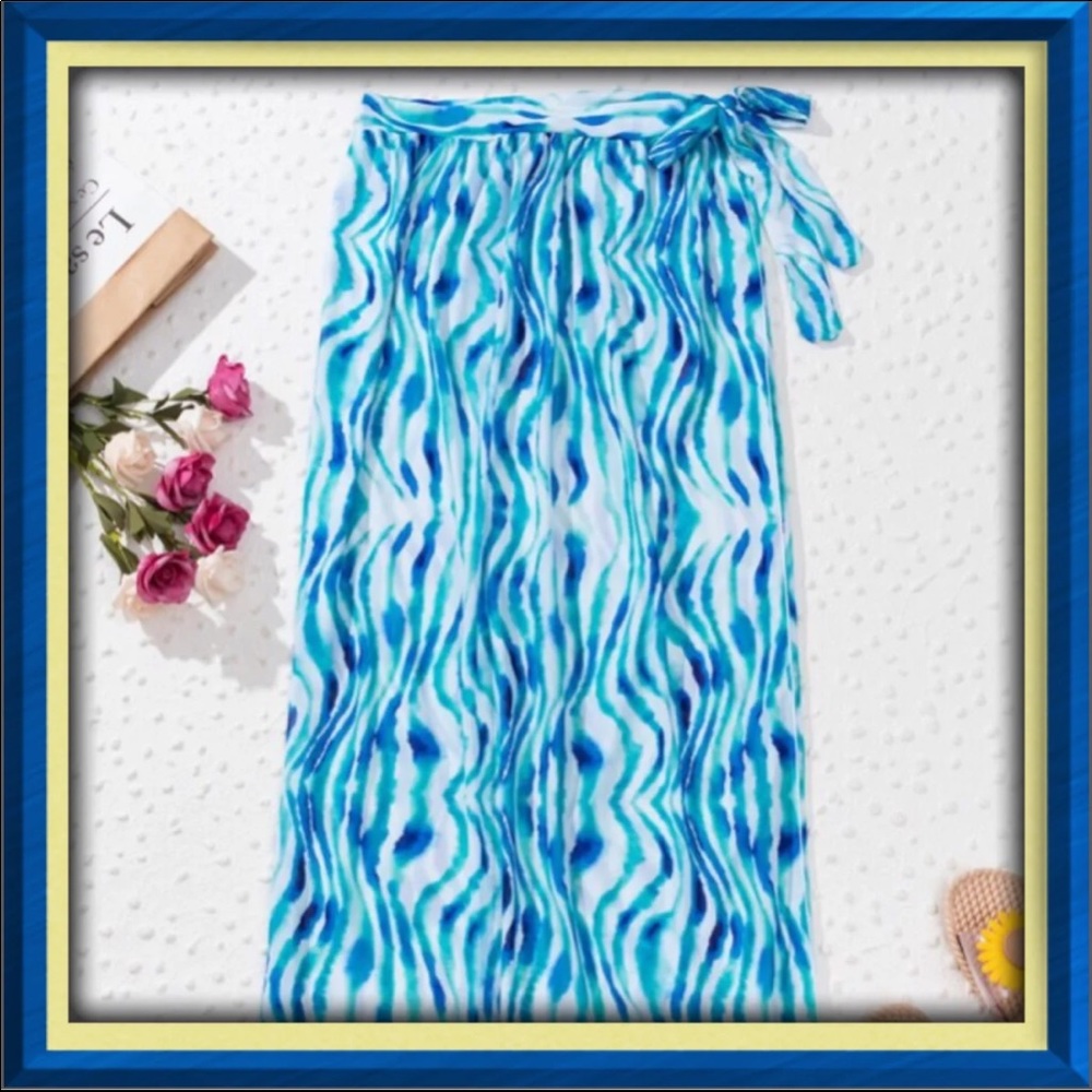 Boho Blue Multicolored Swimsuit Cover